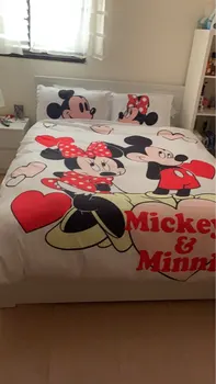 Disney Mickey, Minnie-Sengetøj Sæt Dronning King Size Bed Set Børn, Dreng, Pige Dynebetræk pudebetræk Dyne, Sengetøj Sæt gave