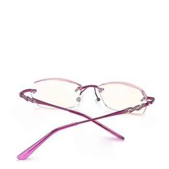 Briller til læsning kvinder ultra-light fashion cut edge fem frame anti-blå stråling high-end ægte glas til ældre