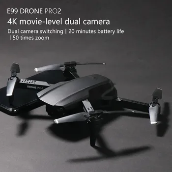 E99 Pro2 RC Mini Drone 4K HD Dual Camera WIFI FPV Professionel luftfotografering Helikopter Sammenklappelig Quadcopter Dron Legetøj