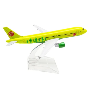 16cm Fly russiske S7 Sibirien Airlines Airbus A320-Fly Model Legeret Metal Trykstøbt Fly Vise Gave
