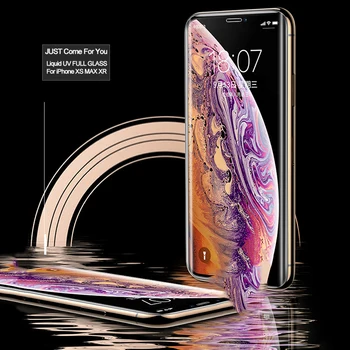 UV-Fuld Lim dække Hærdet Glas Til iPhone X XR XS ANTAL Sceen Protector Til iPhone 6S 7 8 plus 11 pro Nano Flydende glas film