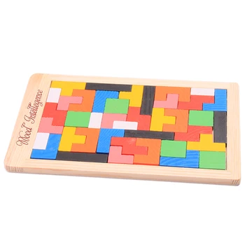 Woonden Farverige Tangram Hjernen Tetris, Puslespil Legetøj Spil Børnehave Intelligens Børn Tidlig Pædagogisk Puslespil Legetøj