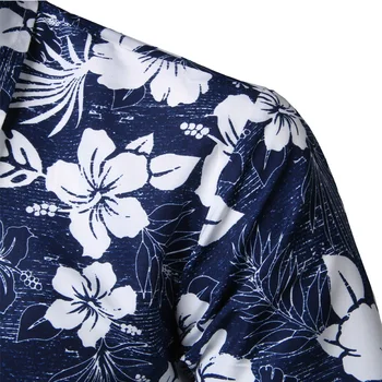 Herre Sommer Beach Hawaii-Skjorte 2020 Brand Kort Ærme Plus Size Blomster Shirts Til Mænd Afslappet Ferie Ferie Tøj Camisas