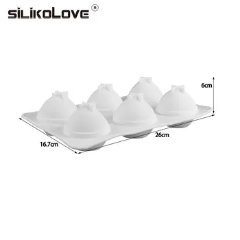 SILIKOLOVE 6 Hul 3D-Fersken-Kage form for Silikone Forme til at Bage Kage Udsmykning Dessert Frugt Mousse Mould DIY Bageforme Værktøjer