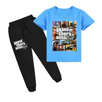 Z&Y 2-16Y 2020 Nye Grand Theft Auto Spillet Toppe Tøj Sæt Kids GTA 5 T-Shirt, Bukser 2stk Sportsuit Piger Outfits Drenge Casual Sæt