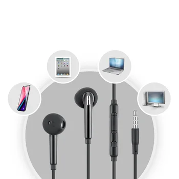 Kabelforbundne Hovedtelefoner 3,5 mm Stereo Ingen bluetooth Hovedtelefoner Musik, Sport Headset med Mikrofon til Samsung Xiaomi Mi 9 Huawei