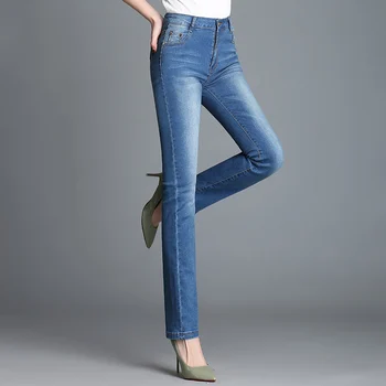 Lige Jeans Kvinder 2020 Vinteren Ny Varm Denim Bukser Med Høj Talje Fleece Tykke Slim Jeans, Bukser, Sort Plus Size Kvinde P222