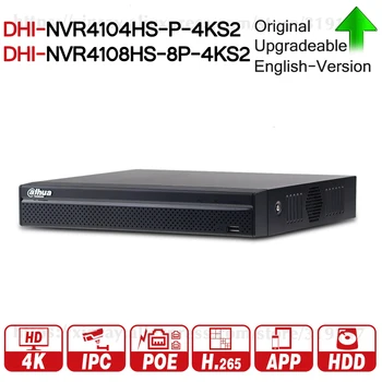 Dahua NVR NVR4104HS-P-4KS2 NVR4108HS-8P-4KS2 Med 4/8ch PoE 4 8 Port H. 265 security Network Video Recorder ONVIF POE NVR