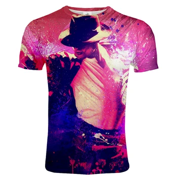 Populære Sanger Danser Michael Jackson 3D Printet t-shirt Mænd Kvinder Casual O-Hals kortærmet Tshirt Hip Hop Streetwear t-Shirts Toppe