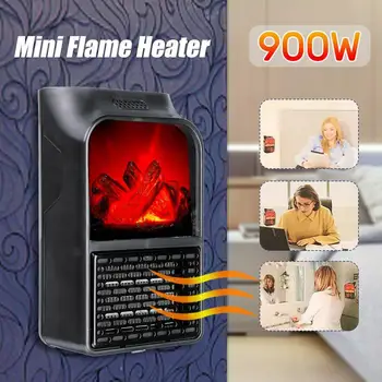 900W Mini Flamme Varmelegeme kit El-Wall-outlet EU ' OS Stik-i Luften Varmere smart Varme Radiator, Komfur Husstand Væggen Handy Fan