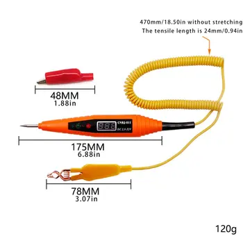 Digital Skærm Bil Elektriske Kredsløb Test Pen Spænding Tester Detektor Automotive Auto Spænding Meter Magt Probe Test Pen