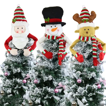 Juletræ Topper Dekoration Santa Claus, Sne Mand, Elk Formet Hængende Ornamenter Glædelig Jul Nytår Fest Dekoration