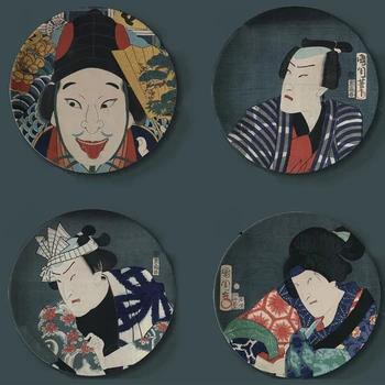 Ukiyo-e Maleri Dekorative Plader Japansk Keramik Hjem Kunstneriske Skål Hotellets Bar Baggrund Display Væg Pynt Wall Sticker
