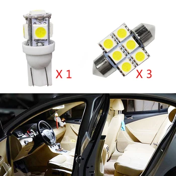 4stk Hvid LED-Lampe Bil Pærer Interior Package Kit Til Subaru XV Crosstrek Skovfoged Outback Legacy Impreza Kort Dome Kuffert Lys