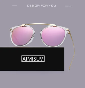 AIMISUV Mærke Metal Spejl solbriller Kvindelige Vintage Runde Eyeware Retro Solbriller Kvinder UV400 Gafas De Sol Mujer