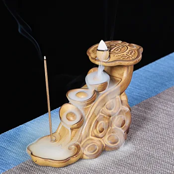 Retro Keramisk Pande Tilbagestrømning Røgelse Kegler Brænder Røgelse Pind Holder Keramiske Håndværk Kreative Home Decor Buddhistiske Brænder