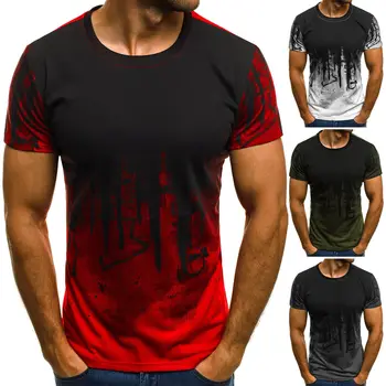 Mode Patchwork T-Shirt Mænd Kort Ærme Rund Hals, Løs t-Shirts sidste nye Trykte Casual Streetwear Mandlige Hip Hop T-shirt