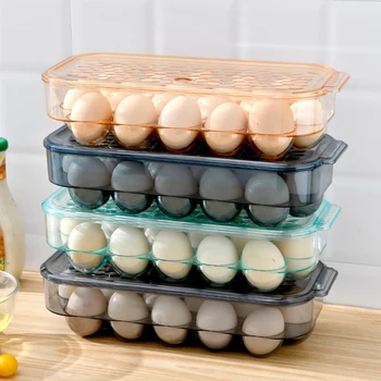 Plastik Æg Container Tilfælde Køleskab Maden Frisk Opbevaring Boxs Bærbare Picnic Æg Opbevaringsboks Køkken Tilbehør Engros