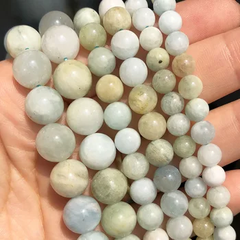 Naturlige Beryls Grønne Amazonit Perle Sten Perler til smykkefremstilling af Runde Løs Spacer Perle DIY Armbånd Tilbehør 15