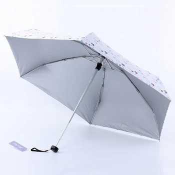 YADA Ins Blomster Mønster 5-Foldning Regnfuld Mini Pocket Paraply For Kvinder med Anti-UV Lille Parasol plante, Blomst Parasoller YD200317