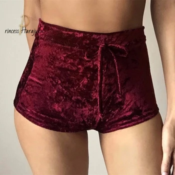 S-XL Fashion Kvinder Gudinde Velour Snor Shorts Plus Size Casual Midten af Taljen 2020 Vinter Sexet Tynde Booty Shorts Dropshipping
