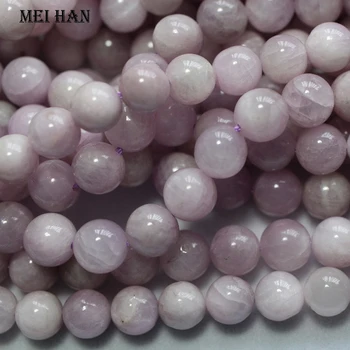 Meihan ( 1 linje) naturlige A+ Madagaskar kunzite 8mm+-0.2 glatte runde løse perler til smykkefremstilling design