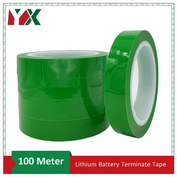 1STK Grønne PET Lithium Batteri Afslutning Tape Til Isolering Beskyttelse 130C Høj Temperatur Resistent Lithium Batteri Tape