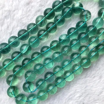 Ægte Naturlig AAA Høj Kvalitet, Klare Blå Grøn Fluorit Semi-ædle sten, Runde Perler 15