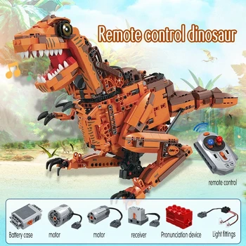 1092PCS Technic Elektriske RC Tyrannosaurus byggesten Byen Jurassic Verden Dinosaur Mursten Legetøj Til Børn Gaver