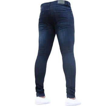 Hot Herre Skinny Jeans 2019 Super Skinny Jeans Mænd Ikke Rippet Stretch Denim Bukser Med Elastik I Taljen Stor Størrelse Europæiske Lange Bukser