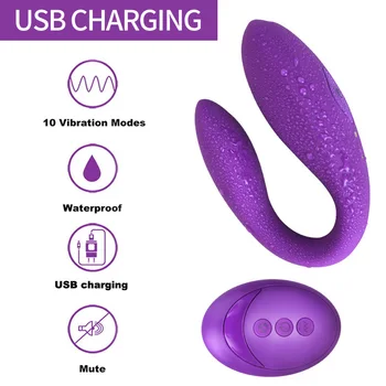 Trådløs Vibrator Voksen Legetøj Til Par USB-Genopladelige Dildo G Spot U Silikone Dobbelt Stimulator Vibratorer Sex Legetøj Til Kvinde