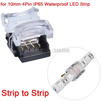 10stk 4Pin LED Strip til Strip Solderless Stik til 10mm IP65 Vandtæt 5050 SMD RGB LED Bånd Lyset Forbindelse Dirigent