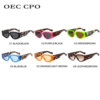 OEC CPO Mode Steampunk Square Solbriller Kvinder Vintage Cat Eye Solbriller Mænd Retro Nuancer Kvindelige Brillerne UV400 O640