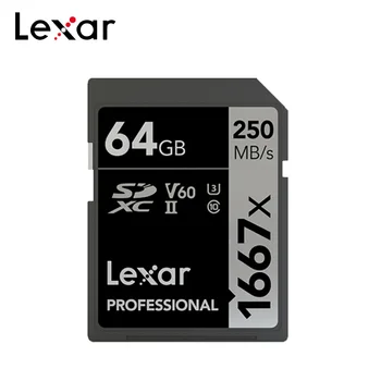Original Lexar Professionel 64GB SD-Kort 1667x Hukommelseskort 250MB/s Flash-Kort 128GB 256 GB SDXC-V60 UHS-3 Klasse 10 Til Kamera