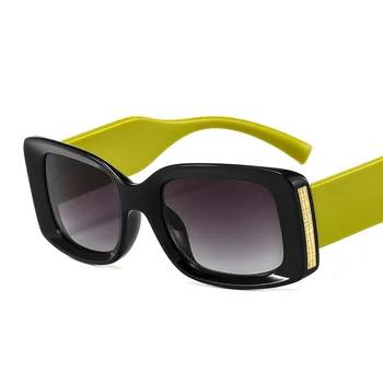 Nye Små Firkantede Solbriller Vintage Designer Kvinder Rektangel Mode solbriller Sorte Nuancer UV400 Mænd Luksus Mærke Mand Kvinde