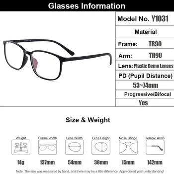 Gmei Optisk Fleksibel Ultralet TR90 Kvinder brillestel Recept Briller Nærsynethed Optisk Ramme Plast Briller Y1031