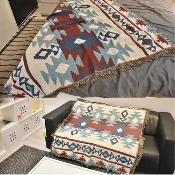 Geometriske Tribal Etniske Aztec Navajo Tæppe Smide Tæpper Sofa Mat