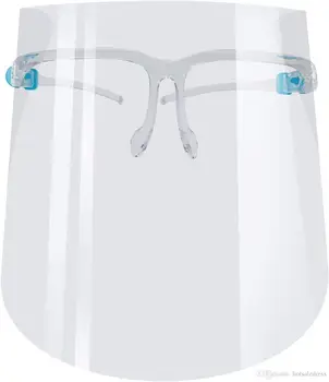 På Lager ! Ansigtsskærm Beskyttende Ansigtsmaske Med Briller Gennemsigtig Anti Væsker Anti Støv Splash Munden Ansigt Beskyttende Maske