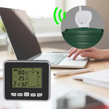 Ultralyd vandtank Level Meter Temperatur Sensor Lavt batteri Flydende Dybde Indikator Tid, Alarm Senderen Måling