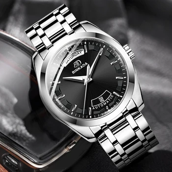 Ægte Binkada 2020 nye ure mænds mekanisk ur automatisk mode vandtæt stål band Schweiziske mandlige ur