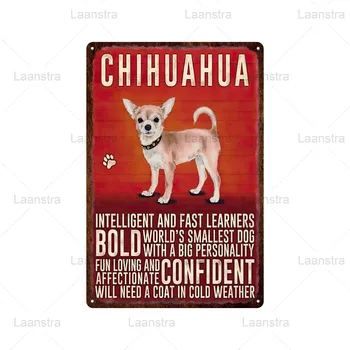 Retro Tin Tegn Strygejern Indretning Hund Chihuahua Beagle Whippet Puddel Plakat Pet Shop-Kæledyr Tema Hotel Pet Club Bar, Pub Hjem Væg Kunst