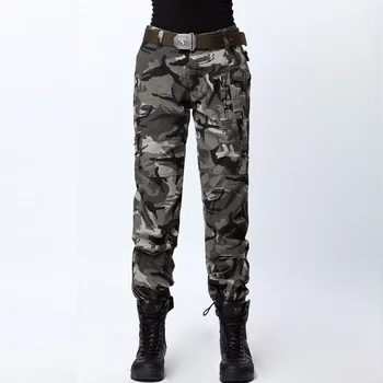 Cargo Bukser Kvinder Hær Værktøjsholder-Bukser Militære Stil Bukser 2020 Femme Camo Løs Kvindelige Multi-lomme Camouflage Bukser Plus Størrelse