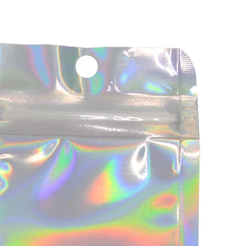 HARDIRON Holografisk Folie af Aluminium Gennemsigtige Lynlås Pose Lang Plastik Pose Ure, Smykker Kosmetiske Usb-datakabel Emballage Pose