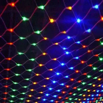 3m*2m 200 LED Net Mesh Fe String Lys Bryllup julefrokost Fe String Lys med 8-Funktion Controller EU ' OS Stik