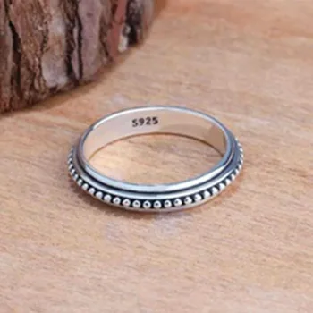 Kvinders 925 Retro Thai Sølv Ring Retro Håndværk Ring Gave Smykker Ring Engros