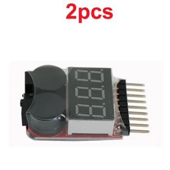 2stk 1-8, Lithium Batteri Detektor Indikator for Lav Spænding Alarm Buzzer Over Udledning Protector Tester BB Ring til RC Model DIY