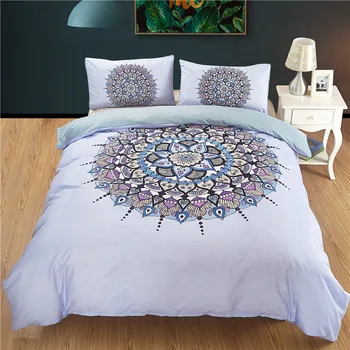 Fanaijia Boheme-sengetøj sæt dronning størrelse Indien blå Mandala dynebetræk Med Pudebetræk Seng Sæt Smukke Sengetøj