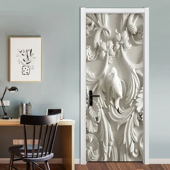 Europæisk Stil 3D Stereo Vægmalerier Tapet Stue, Soveværelse Kreative DIY Døren Mærkat PVC Selvklæbende Vandtæt tapeter