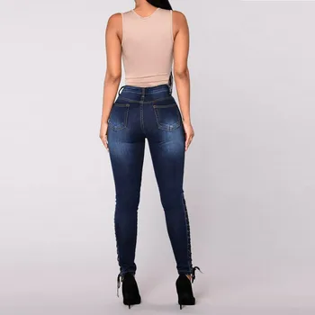 2020 Kvinder Sexet Bandage Af Denim Bukser, Slim Bukser Mode Kvinder Stretch Jeans Kvinder Midt I Taljen Stretch Slank Sexet Blyant Bukser#G3