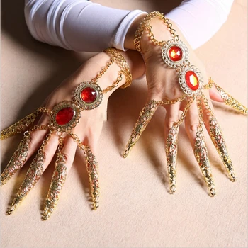 Tusindvis Hænder Guanyin Indien Dancewear Bollywood Negl Tilbehør Dans Armbånd Guld Indiske Smykker Armbånd